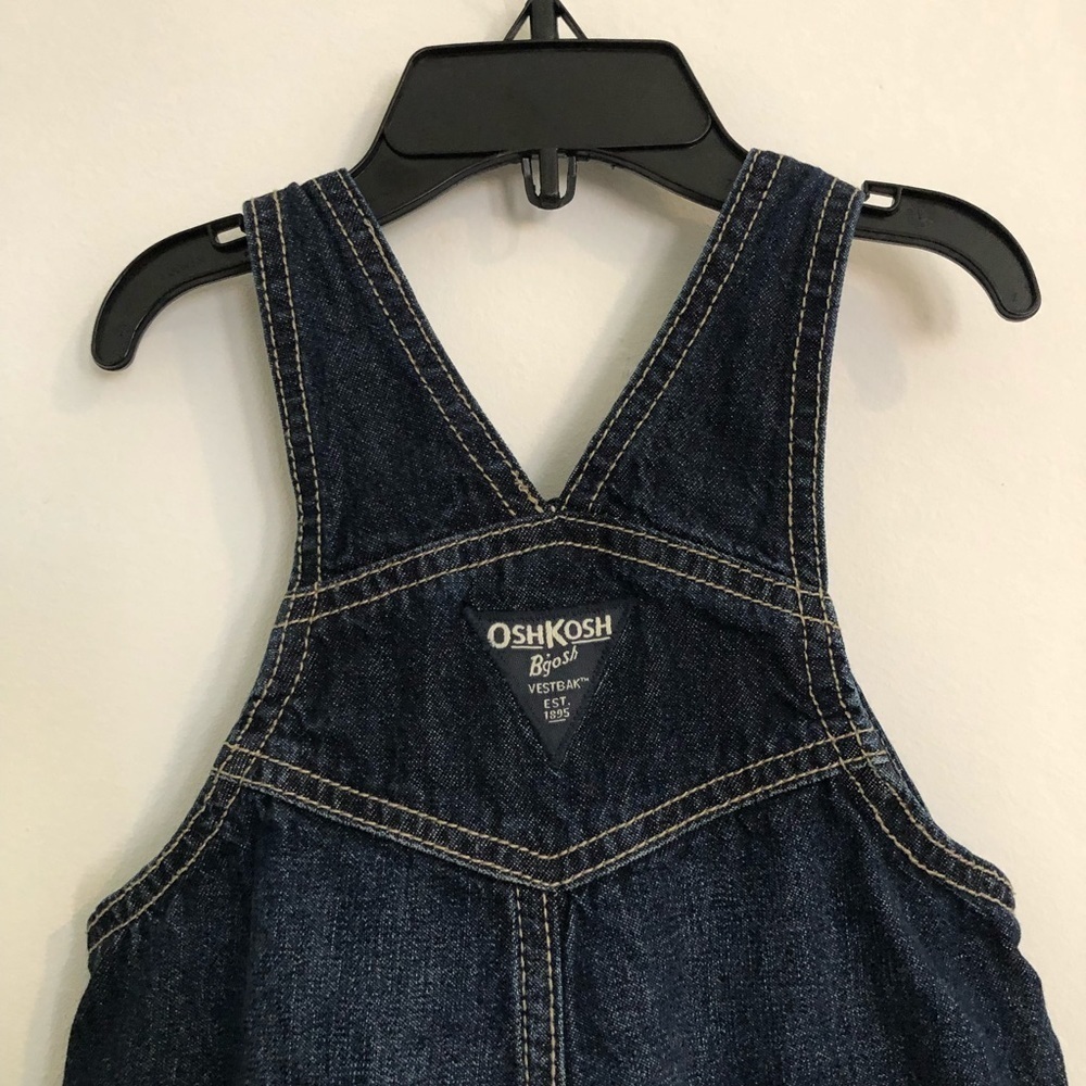 Oshkosh Bgosh Baby Blue Denim Overalls 6M - Picture 6 of 9